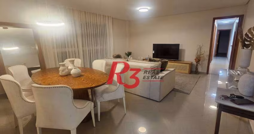 Apartamento com 3 dormitórios, 129 m² - venda por R$ 1.650.000,00 ou aluguel por R$ 10.900,00/mês - Embaré - Santos/SP