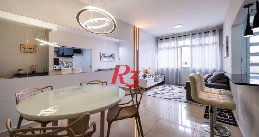 Apartamento com 2 dormitórios para alugar, 86 m² por R$ 5.000,02/mês - Boqueirão - Santos/SP