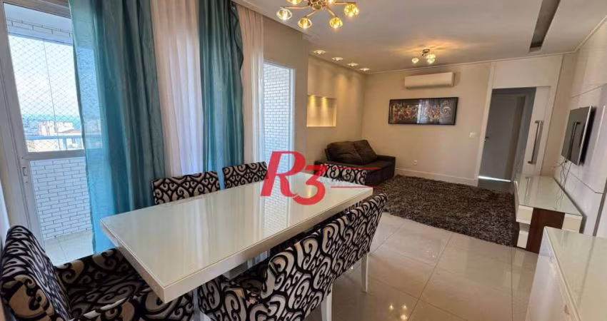 Apartamento com 3 dormitórios para alugar, 143 m² por R$ 9.777,23/mês - Pompéia - Santos/SP