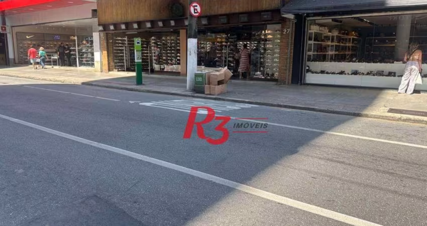 Loja com Grande Visibilidade para Alugar em Santos –  Ponto Comercial de Alto Fluxo.