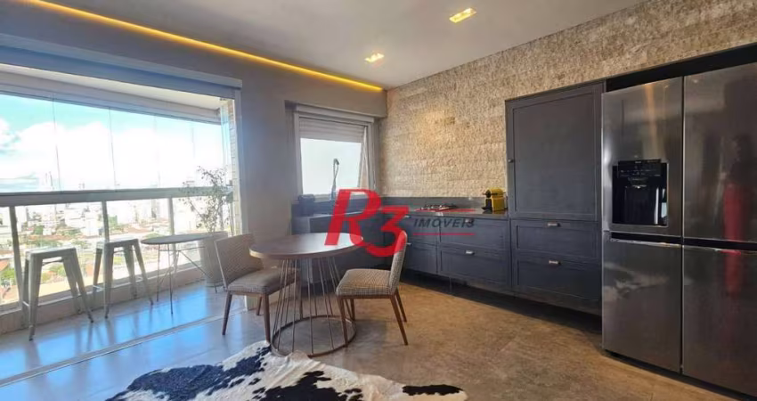 Studio com 1 dormitório à venda, 45 m² por R$ 680.000,00 - Campo Grande - Santos/SP