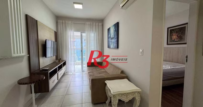 Apartamento com 1 dormitório para alugar, 50 m² por R$ 5.800,00/mês - Gonzaga - Santos/SP