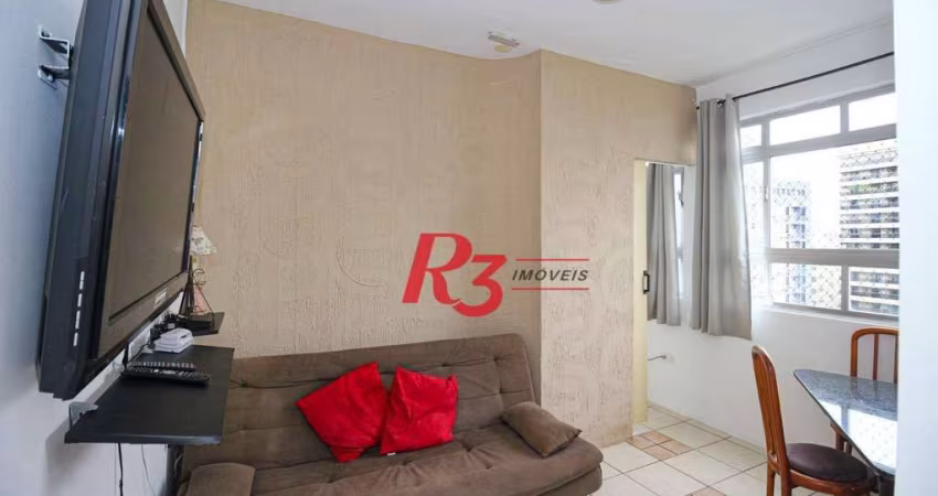 Apartamento com 1 dormitório para alugar, 40 m² por R$ 3.000,00/mês - Ponta da Praia - Santos/SP