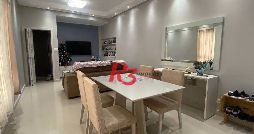 R3 real estate vende! apartamento vista mar  com 3 dormitórios à venda, 173 m² por r$ 1.050.000 - gonzaga - santos/sp