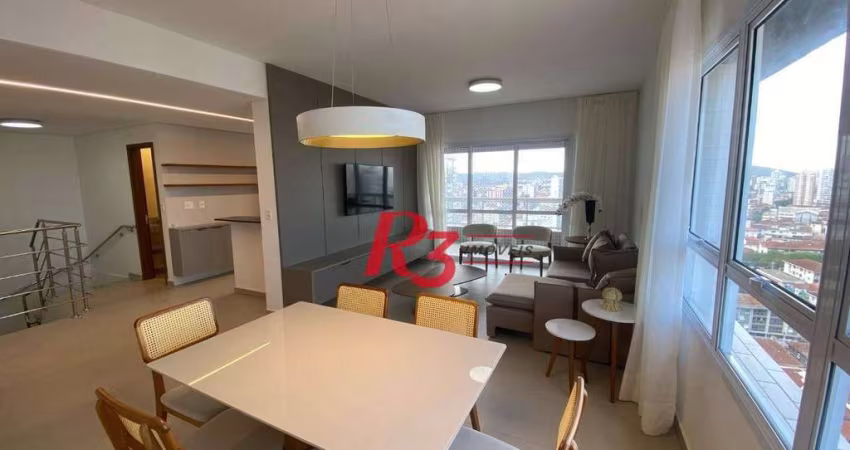 Apartamento Duplex, 163 m² - venda por R$ 2.000.000,00 ou aluguel por R$ 15.001,00/mês - Boqueirão - Santos/SP