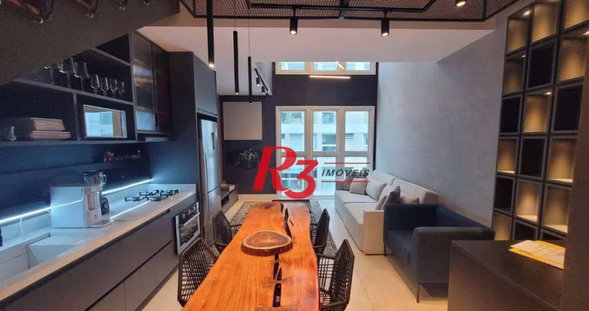 Loft com 1 dormitório, 69 m² - venda por R$ 1.000.000,00 ou aluguel por R$ 8.000,00/mês - Gonzaga - Santos/SP