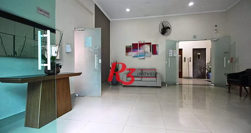 Kitnet com 1 dormitório, 28 m² - venda por R$ 300.000,00 ou aluguel por R$ 3.000,00/mês - Boqueirão - Santos/SP