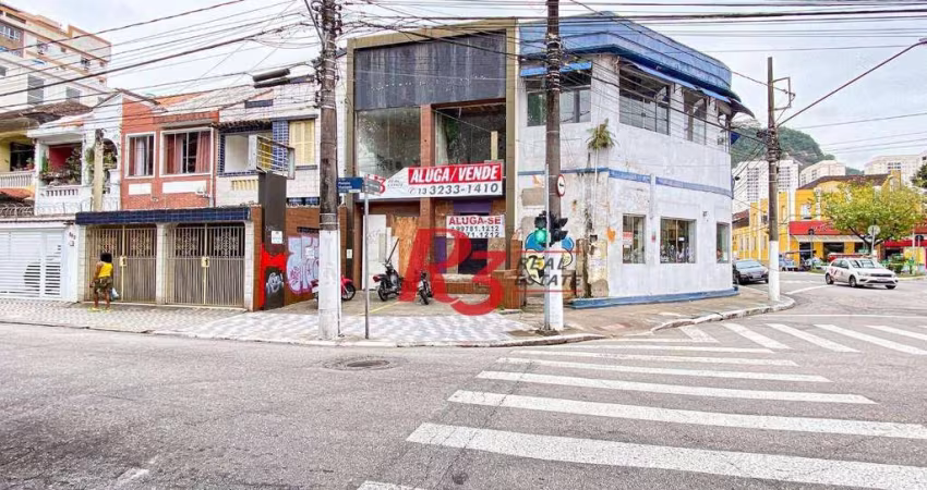 Loja para alugar, 334 m² por R$ 28.362,81/mês - Marapé - Santos/SP