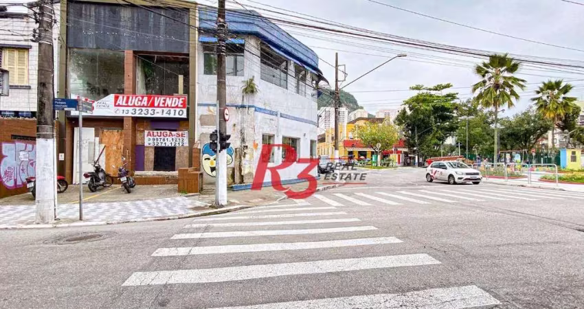Loja para alugar, 334 m² por r$ 28.362,81/mês - marapé - santos/sp