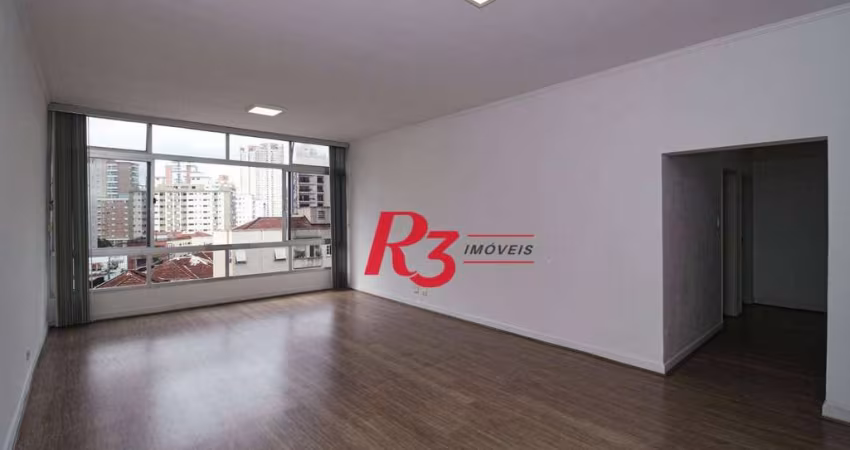 Apartamento com 3 dormitórios para alugar, 168 m² por R$ 6.300,00/mês - Boqueirão - Santos/SP