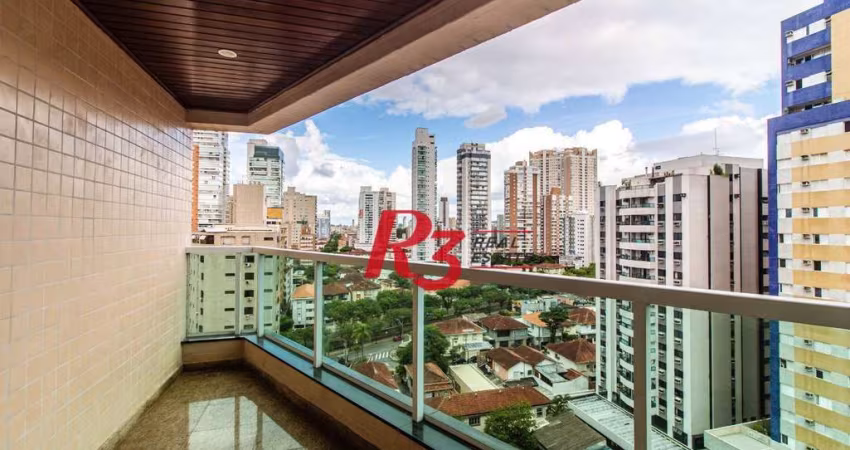 Apartamento com 3 dormitórios para alugar, 180 m² por R$ 10.800,02/mês - Boqueirão - Santos/SP