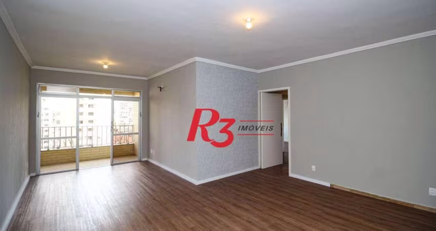 Apartamento com 3 dormitórios para alugar, 202 m² por R$ 5.806,70/mês - Embaré - Santos/SP