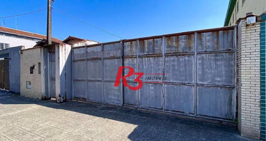 Terreno para alugar, 500 m² por R$ 13.000,00/mês - Macuco - Santos/SP