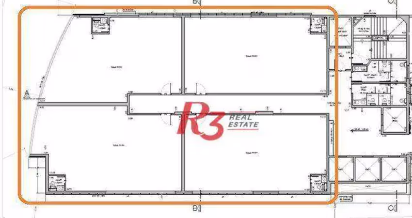 Andar corporativo para alugar, 492 m² por r$ 38.431,26/mês - vila matias - santos/sp