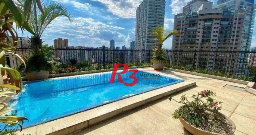 Cobertura com 5 dormitórios à venda, 336 m² por r$ 3.300.000,00 - ponta da praia - santos/sp