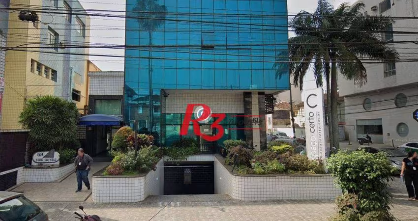 Sala para alugar, 115 m² por R$ 4.500,02/mês - Gonzaga - Santos/SP