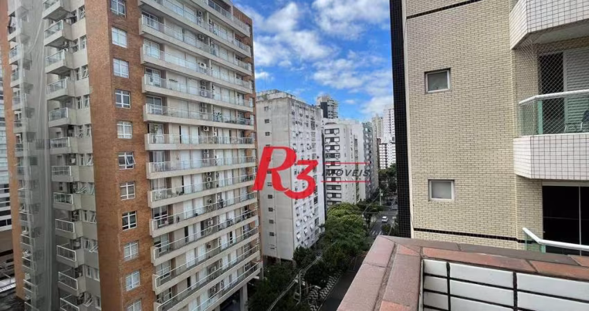 Apartamento com 1 dormitório para alugar, 45 m² por R$ 3.300,00/mês - Gonzaga - Santos/SP