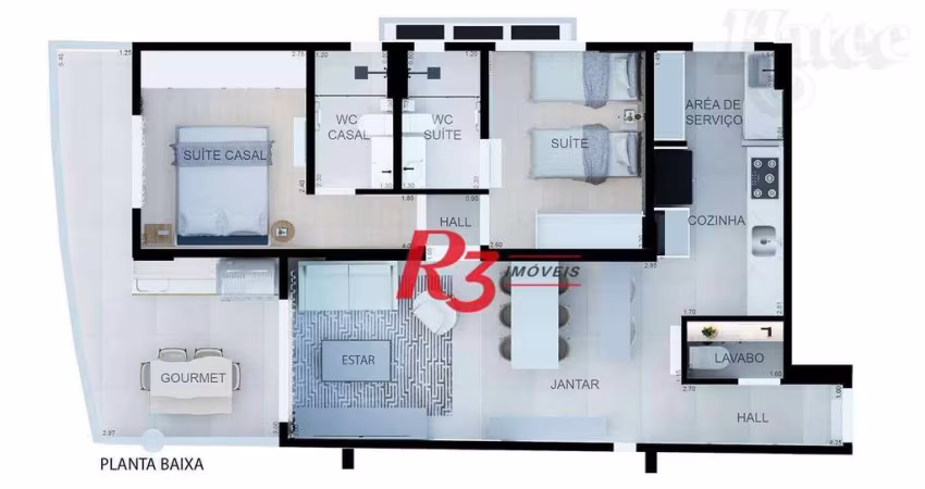 Apartamento com 2 dormitórios à venda, 87 m² por R$ 1090 - Boqueirão - Santos/SP