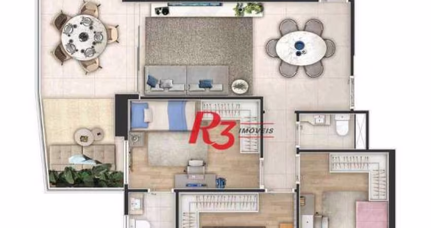 Apartamento com 3 dormitórios à venda, 108 m² por R$ 1.571.000 - José Menino - Santos/SP