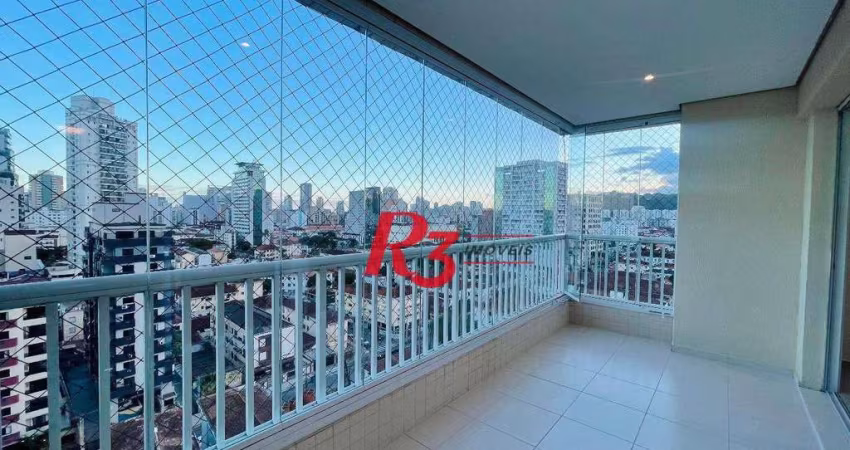 Apartamento para alugar, 111 m² por R$ 6.800,00/mês - Encruzilhada - Santos/SP