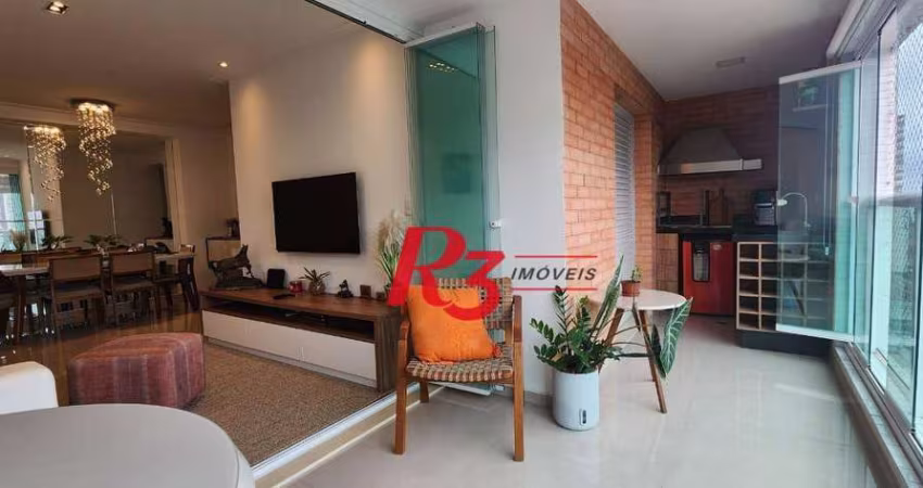 Apartamento com 2 dormitórios para alugar, 119 m² por R$ 13.455,00/mês - Embaré - Santos/SP