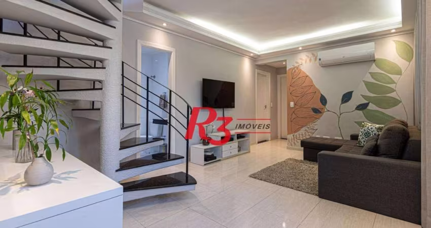 Cobertura com 3 dormitórios à venda, 170 m² por R$ 1.060.000,00 - Pompéia - Santos/SP
