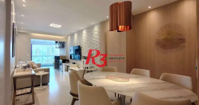 Apartamento com 3 dormitórios para alugar, com 104m², por R$ 15.000,00/mês - Gonzaga - Santos/SP