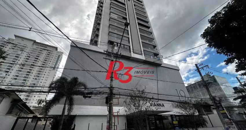 Apartamento com 1 dormitório para alugar, 54 m² por r$ 6.000,02/mês - boqueirão - santos/sp
