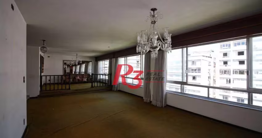 Apartamento com 4 dormitórios à venda, 312 m² por r$ 2.800.000,00 - boqueirão - santos/sp