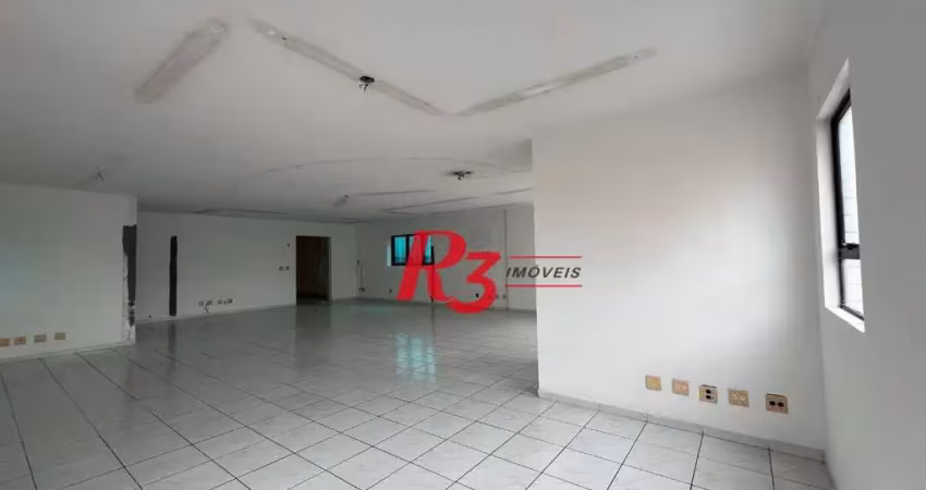 Sala para alugar, 121 m² por r$ 5.000,00 - vila matias - santos/sp