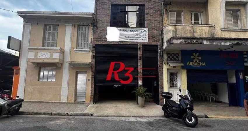 Loja para alugar, 190 m² por r$ 14.000,01/mês - ponta da praia - santos/sp