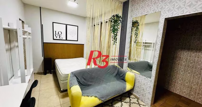 Kitnet com 1 dormitório para alugar, 30 m² por r$ 3.000,02/mês - embaré - santos/sp