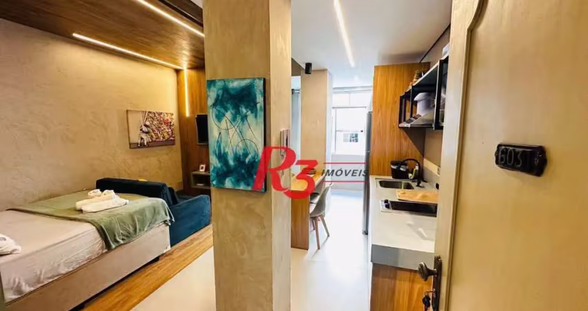 Studio com 1 dormitório para alugar, 35 m² por r$ 4.500,02/mês - ponta da praia - santos/sp
