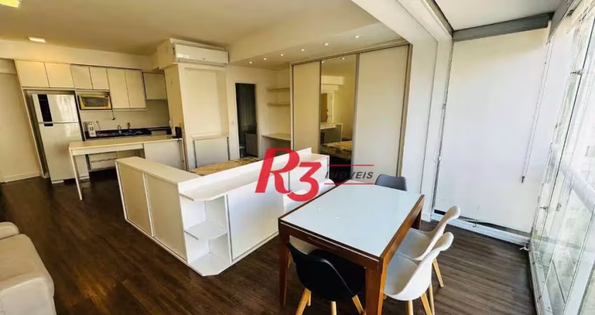 Apartamento com 1 dormitório para alugar, 50 m² por r$ 5.000,00/mês - pompéia - santos/sp