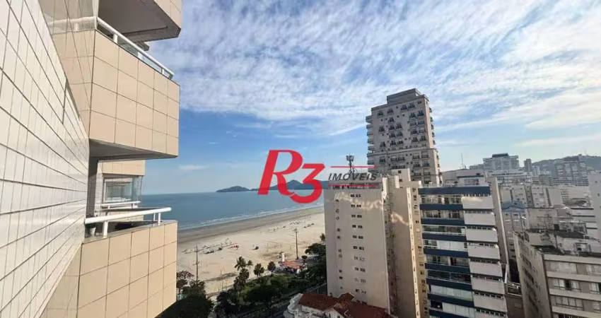 Flat frente mar com 2 dormitórios à venda, 56 m² por r$ 585.000 - boqueirão - santos/sp