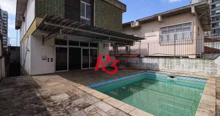 Sobrado com 4 dormitórios para alugar, 390 m² por r$ 13.500,00/mês - boqueirão - santos/sp