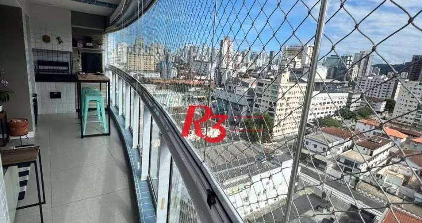 Apartamento com 2 dormitórios à venda, 82 m² por r$ 880.000,00 - macuco - santos/sp