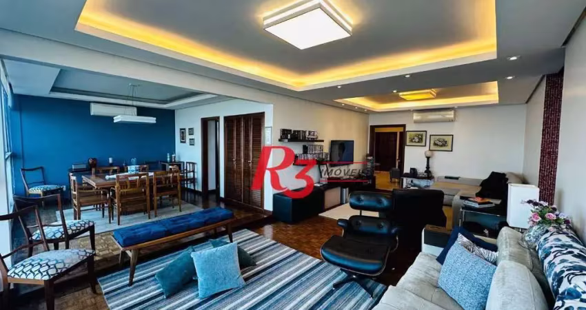 Apartamento com 4 dormitórios à venda, 240 m² por r$ 3.000.000,00 - boqueirão - santos/sp