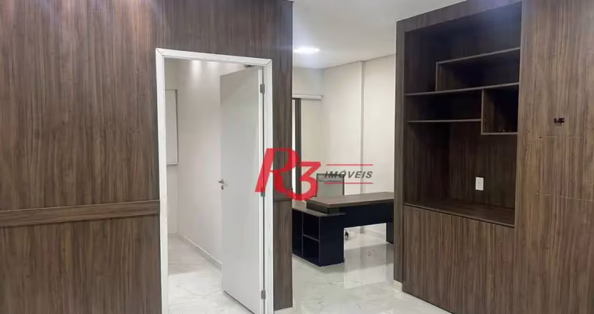 Sala para alugar, 46 m² por r$ 3.200,00/mês - valongo - santos/sp