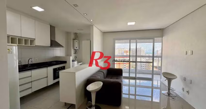 Apartamento com 1 dormitório para alugar, 57 m² por r$ 4.900,00/mês - gonzaga - santos/sp
