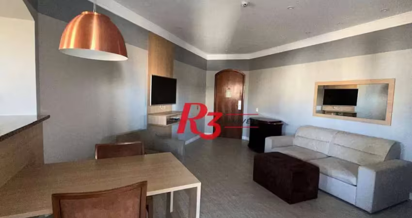 Flat com 1 dormitório para alugar, 48 m² por r$ 4.200,01/mês - gonzaga - santos/sp