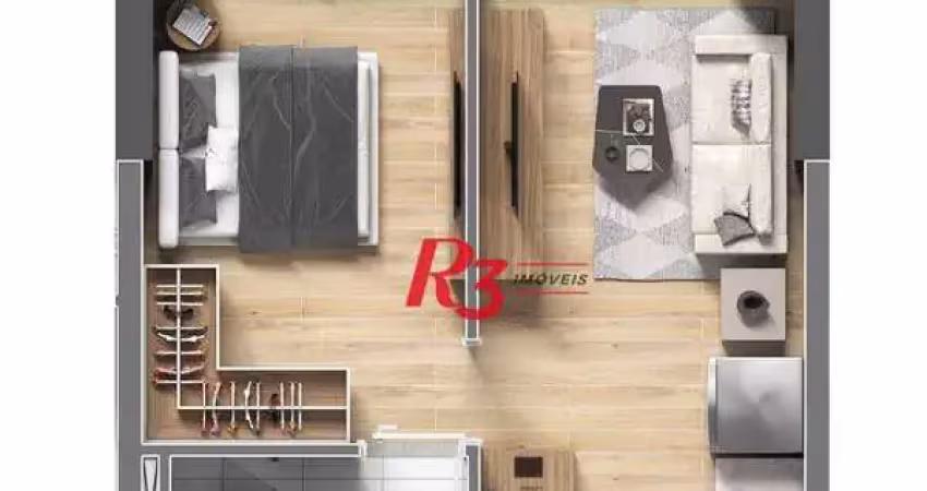 Studio com 1 dormitório à venda, 36 m² por r$ 320.232,00 - centro - são vicente/sp