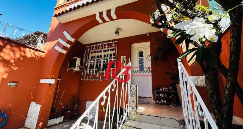 Sobrado com 2 dormitórios à venda, 124 m² por r$ 980.000,00 - marapé - santos/sp