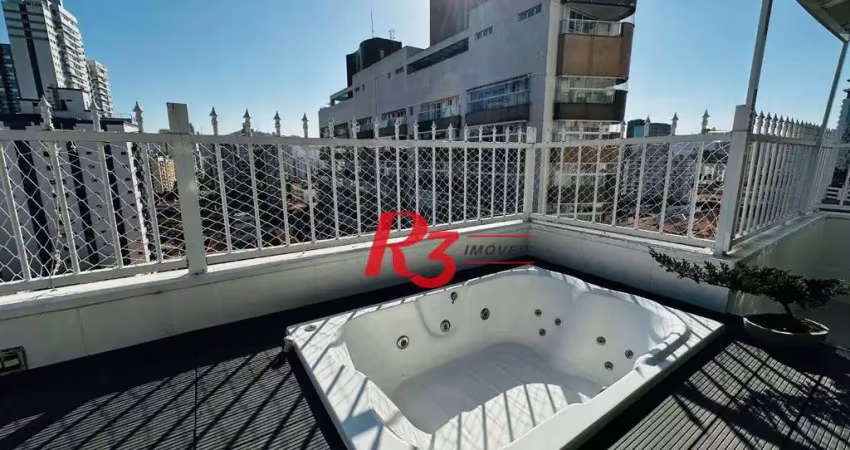Cobertura com 4 dormitórios à venda, 242 m² por r$ 1.390.000,00 - gonzaga - santos/sp