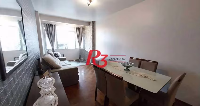 Apartamento com 3 dormitórios à venda, 136 m² por r$ 595.000,00 - gonzaga - santos/sp