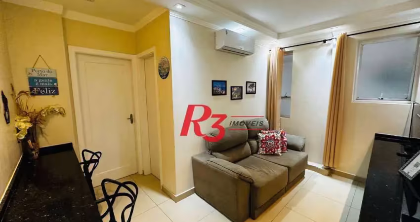 Apartamento com 1 dormitório, 38 m² - venda por r$ 359.000,00 ou aluguel por r$ 3.200,02/mês - boqueirão - santos/sp