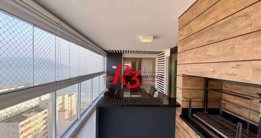 Apartamento com 3 dormitórios para alugar, 140 m² por r$ 15.000,00/mês - embaré - santos/sp