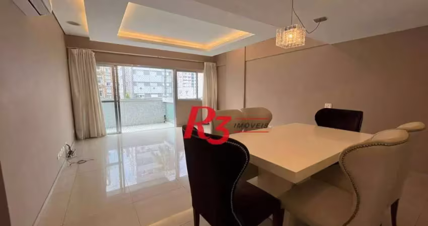 Apartamento com 2 dormitórios para alugar, 123 m² por r$ 4.500,00/mês - gonzaga - santos/sp