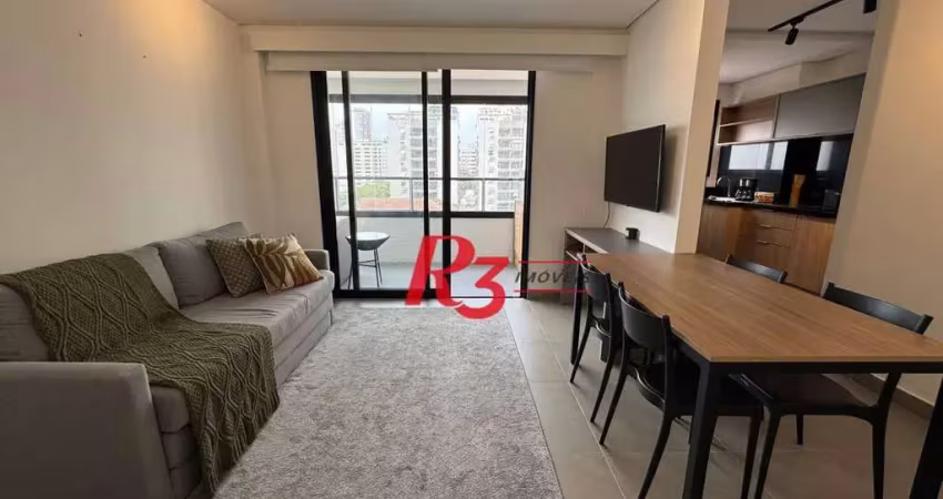 Apartamento com 1 dormitório para alugar, 59 m² por r$ 5.900,00/mês - ponta da praia - santos/sp