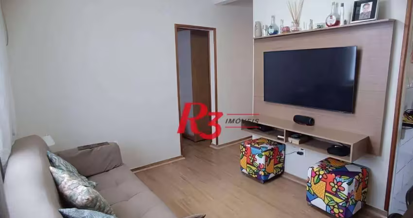 Apartamento com 2 dormitórios à venda, 59 m² por r$ 385.000,00 - embaré - santos/sp